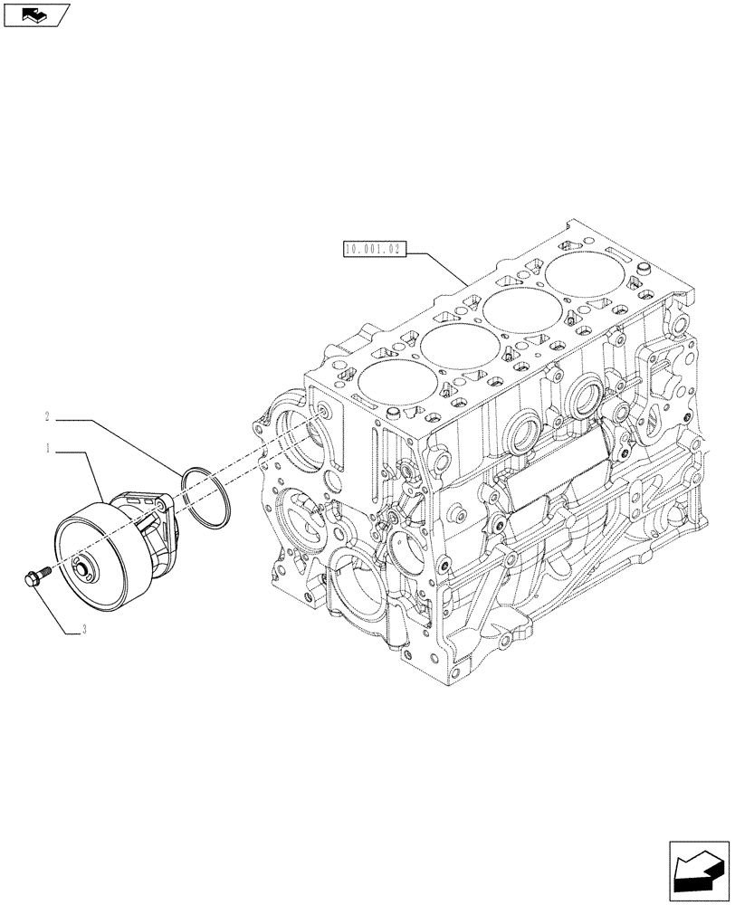 Схема запчастей Case IH F5AE9454K A002 - (10.402.02) - WATER PUMP (10) - ENGINE