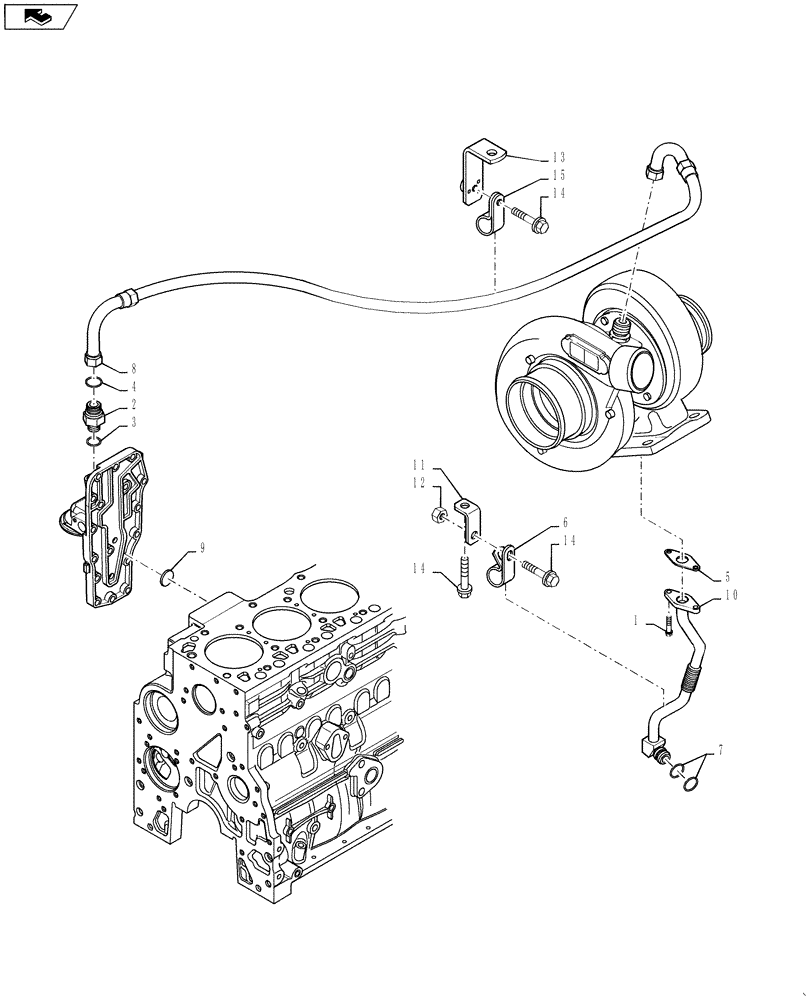 Схема запчастей Case IH 3330 - (10.250.04) - ENGINE OIL PIPING (10) - ENGINE