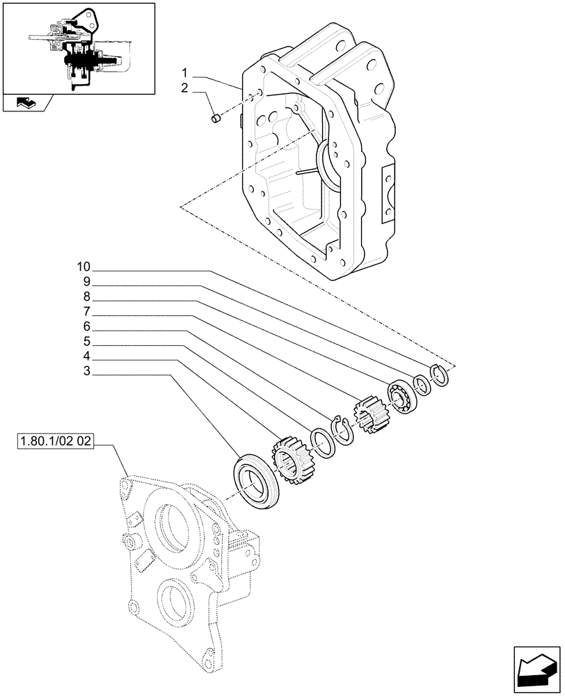 Схема запчастей Case IH PUMA 165 - (1.80.1/02[03]) - (VAR.809) PTO 540/1000 RPM WITH INTERCHANGABLE SHAFTS - COVER AND GEARS (07) - HYDRAULIC SYSTEM