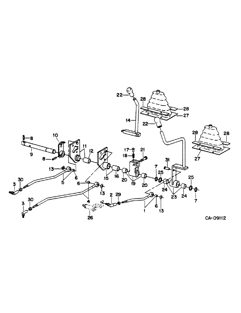 Схема запчастей Case IH 784 - (07-37) - DRIVE TRAIN, TRANSMISSION CONTROLS, EXTERNAL, TRACTORS WITH FORWARD AND REVERSE (04) - Drive Train