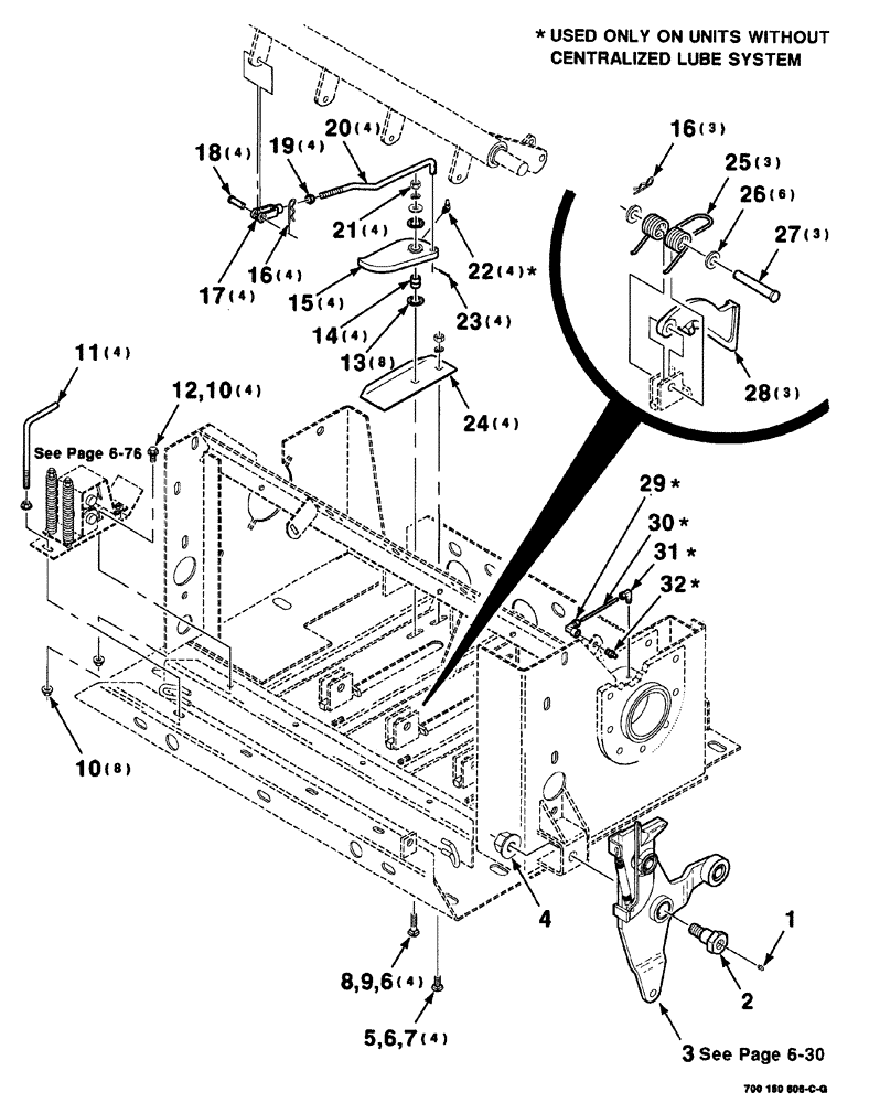 Схема запчастей Case IH 8576 - (06-028) - KNOTTER TWINE FINGER AND HAY DOG ASSEMBLIES, S.N. CFH0163792 AND LATER (14) - BALE CHAMBER