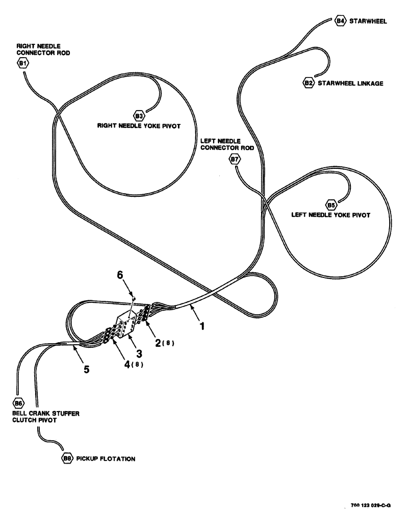 Схема запчастей Case IH 8576 - (06-048) - LUBE HARNESS AND VALVE ASSEMBLY-REAR, S.N. CFH0113001 THRU CFH0163128 (14) - BALE CHAMBER