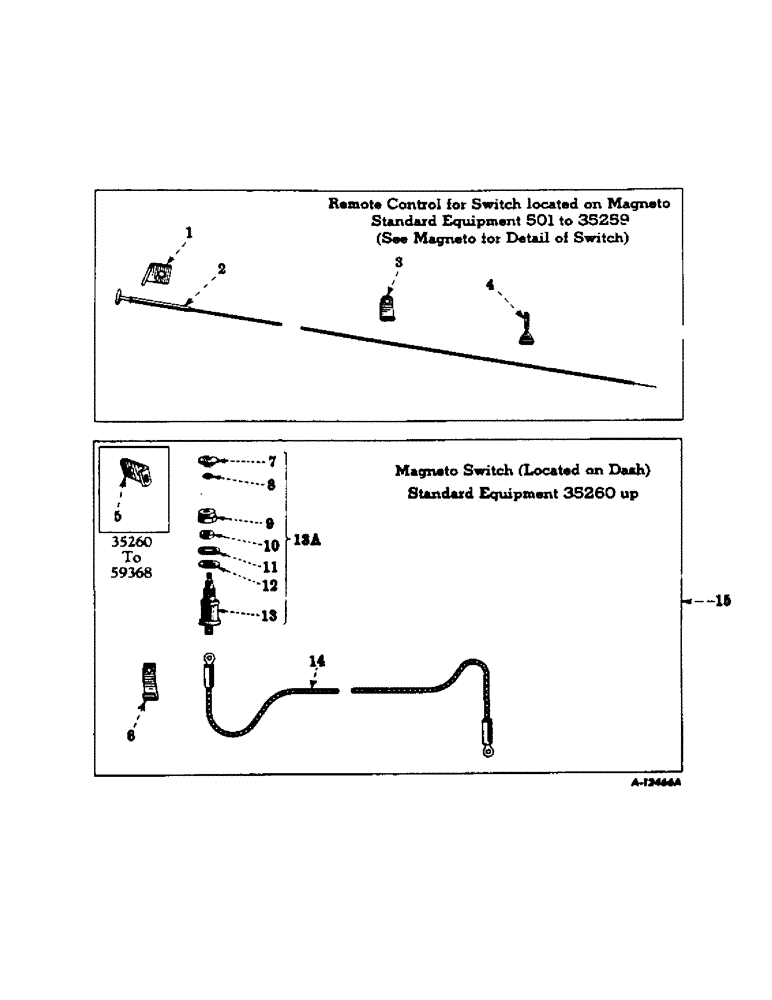 Схема запчастей Case IH FARMALL B - (043) - ELECTRICAL SYSTEM, MAGNETO IGNITION SWITCH AND CONTROLS (06) - ELECTRICAL SYSTEMS