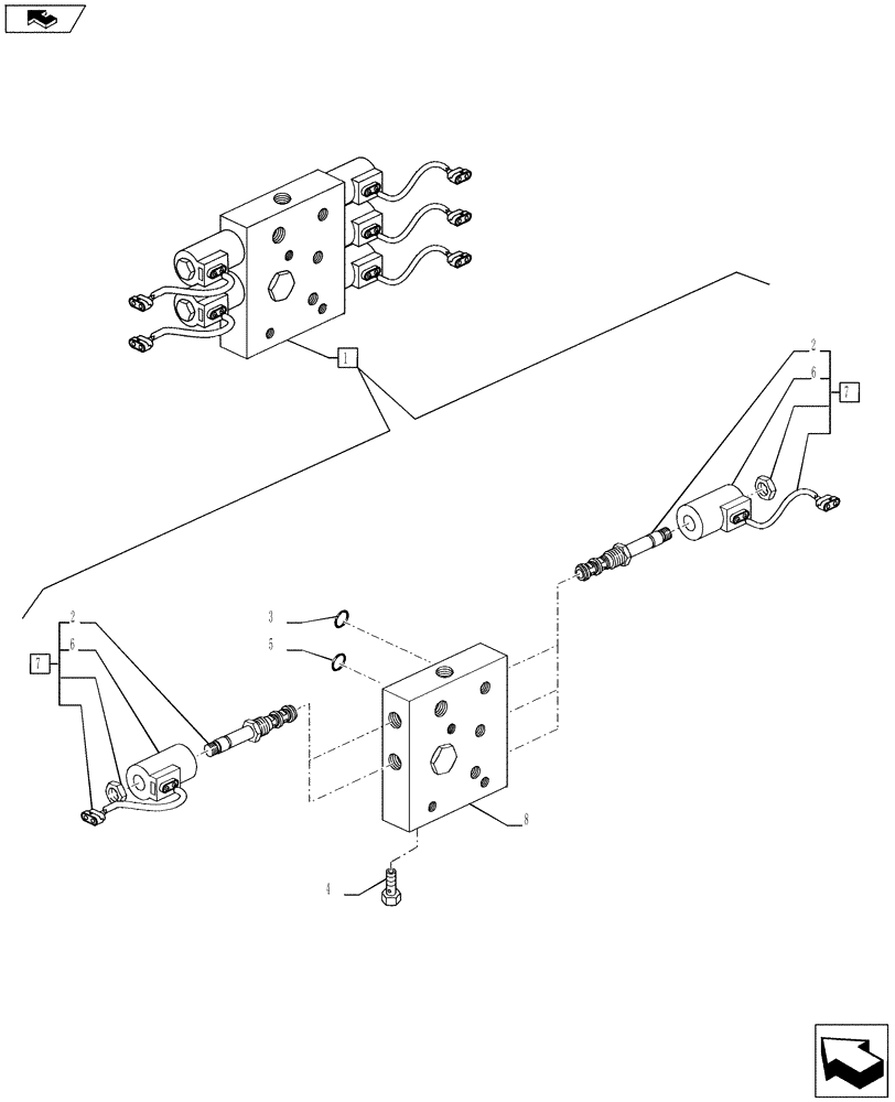Схема запчастей Case IH PUMA 185 - (35.124.01[06]) - RIGHT LIFT ROD AND TOP LINK HYDRAULIC ADJUST W/ELECTRONIC CONTROL - SOLENOID VALVE (VAR.728484) (35) - HYDRAULIC SYSTEMS
