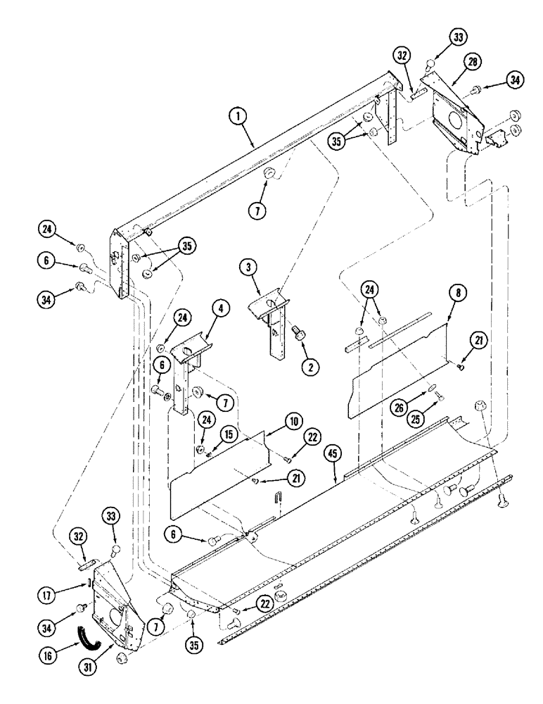 Схема запчастей Case IH 1010 - (9D-02) - MAIN FRAME, 15.0, 17.5 AND 20.0 FOOT HEADER (58) - ATTACHMENTS/HEADERS