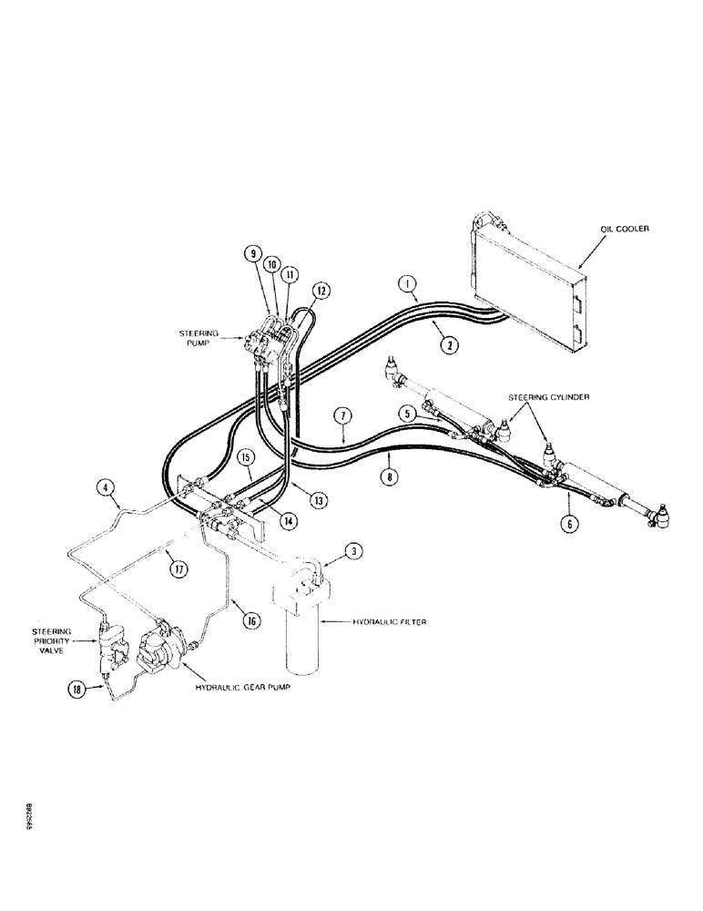 Схема запчастей Case IH 7140 - (1-036) - PICTORIAL INDEX, STEERING HYDRAULICS, MFD TRACTOR, PRIOR TO P.I.N. JJA0027701 (00) - PICTORIAL INDEX