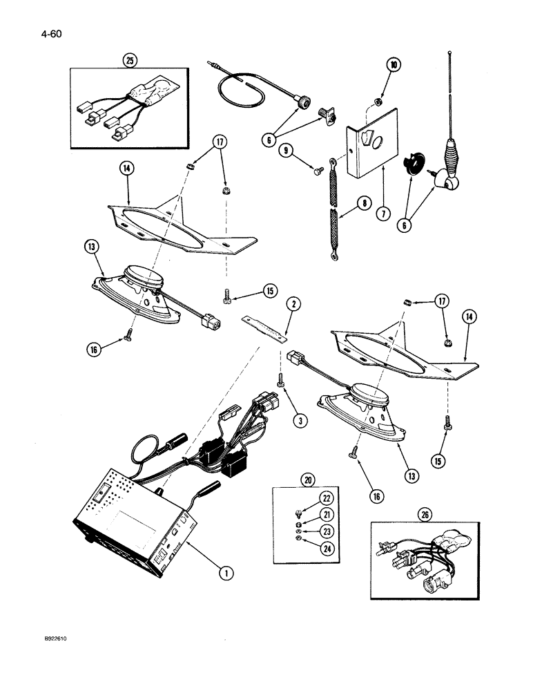 Схема запчастей Case IH 7140 - (4-060) - RADIO AND SPEAKERS (04) - ELECTRICAL SYSTEMS
