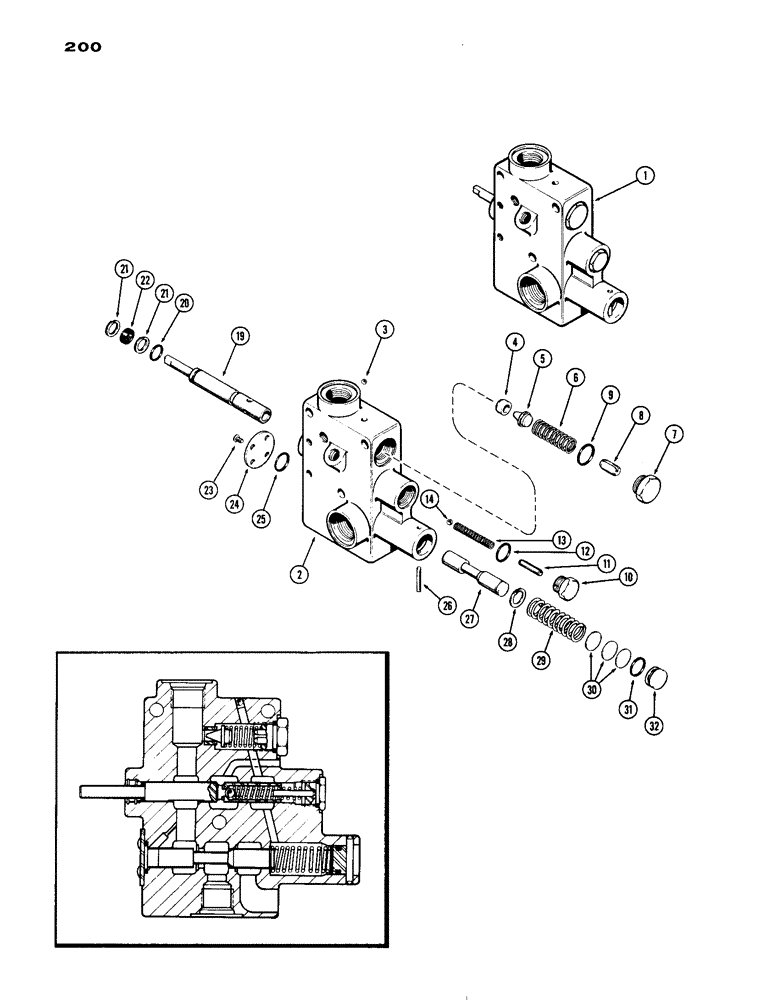 Схема запчастей Case IH 1070 - (200) - A60270 VALVE (08) - HYDRAULICS