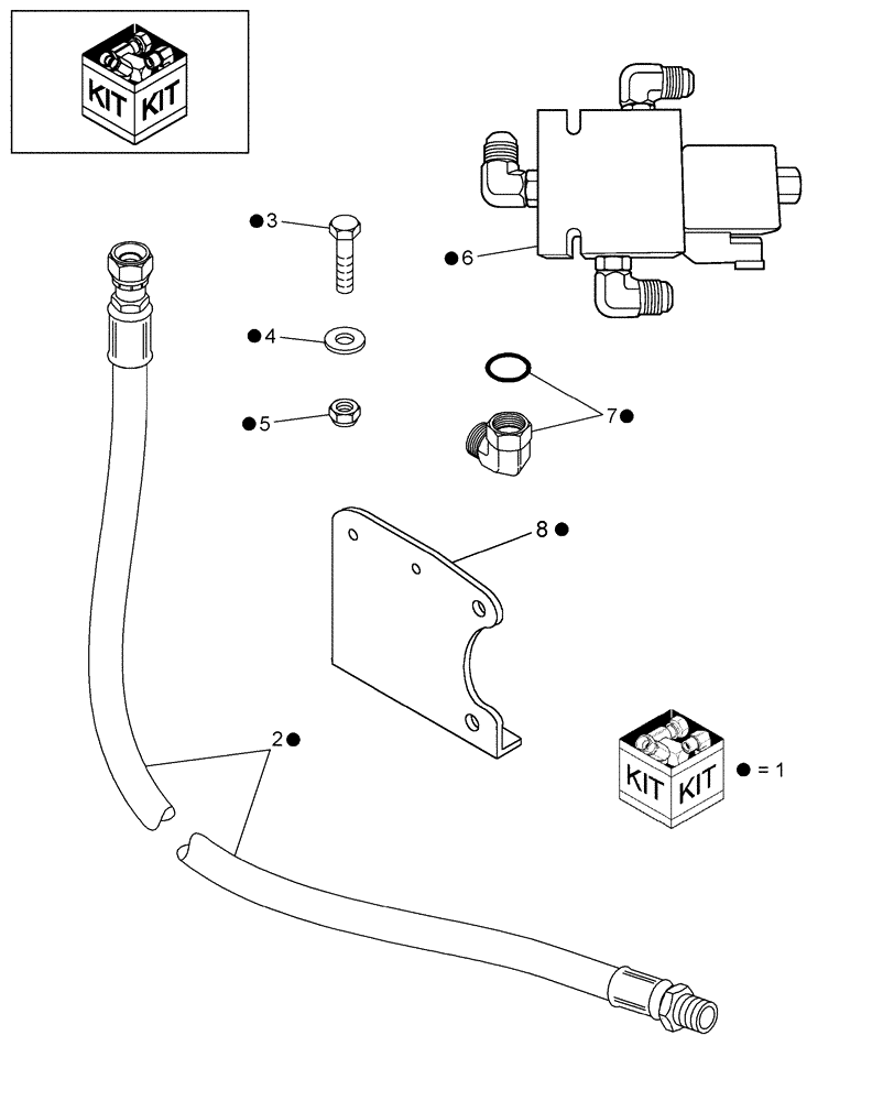 Схема запчастей Case IH RBX462 - (18.97) - SPLITTER VALVE KIT (18) - ACCESSORIES