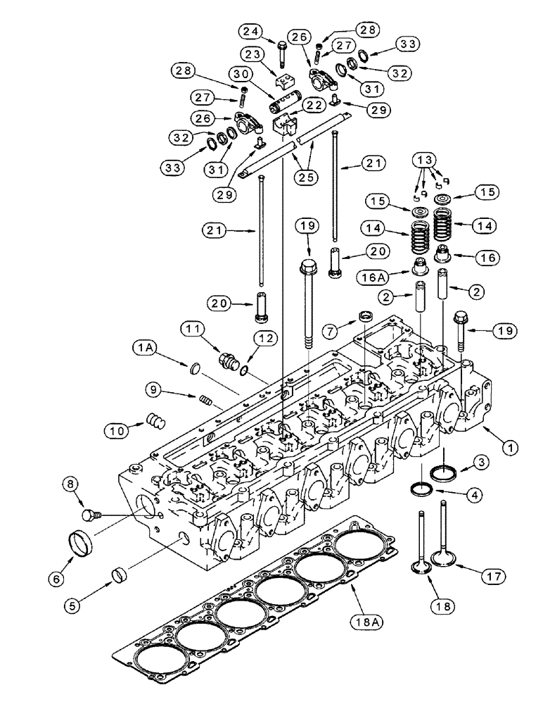Схема запчастей Case IH 8920 - (2-040) - CYLINDER HEAD AND VALVE MECHANISM, 6T-830 EMISSIONS CERTIFIED ENGINE (02) - ENGINE