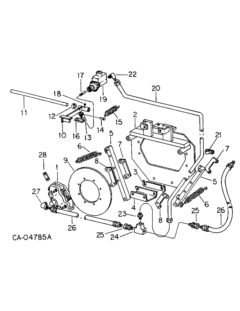 Схема запчастей Case IH 4568 - (04-01) - BRAKES, MASTER BRAKE CONTROLS, 4568 TRACTOR (5.1) - BRAKES