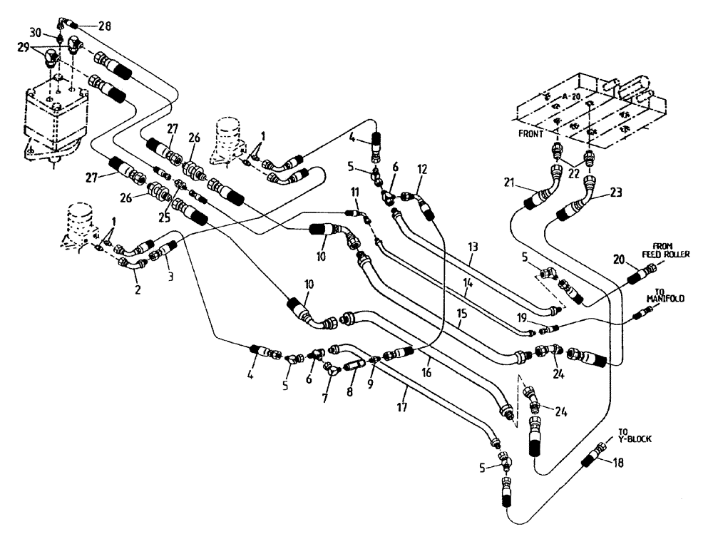 Схема запчастей Case IH 7700 - (B05[82A]) - HYDRAULIC CIRCUIT {SHREDDER TOPPER} Hydraulic Components & Circuits