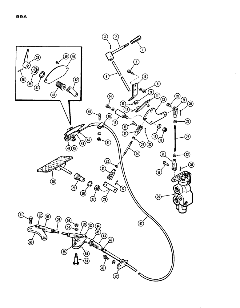 Схема запчастей Case IH 1200 - (099A) - REAR STEERING CONTROL LINKAGE, FIRST USED TRACTOR SERIAL NUMBER 9801866 (05) - STEERING