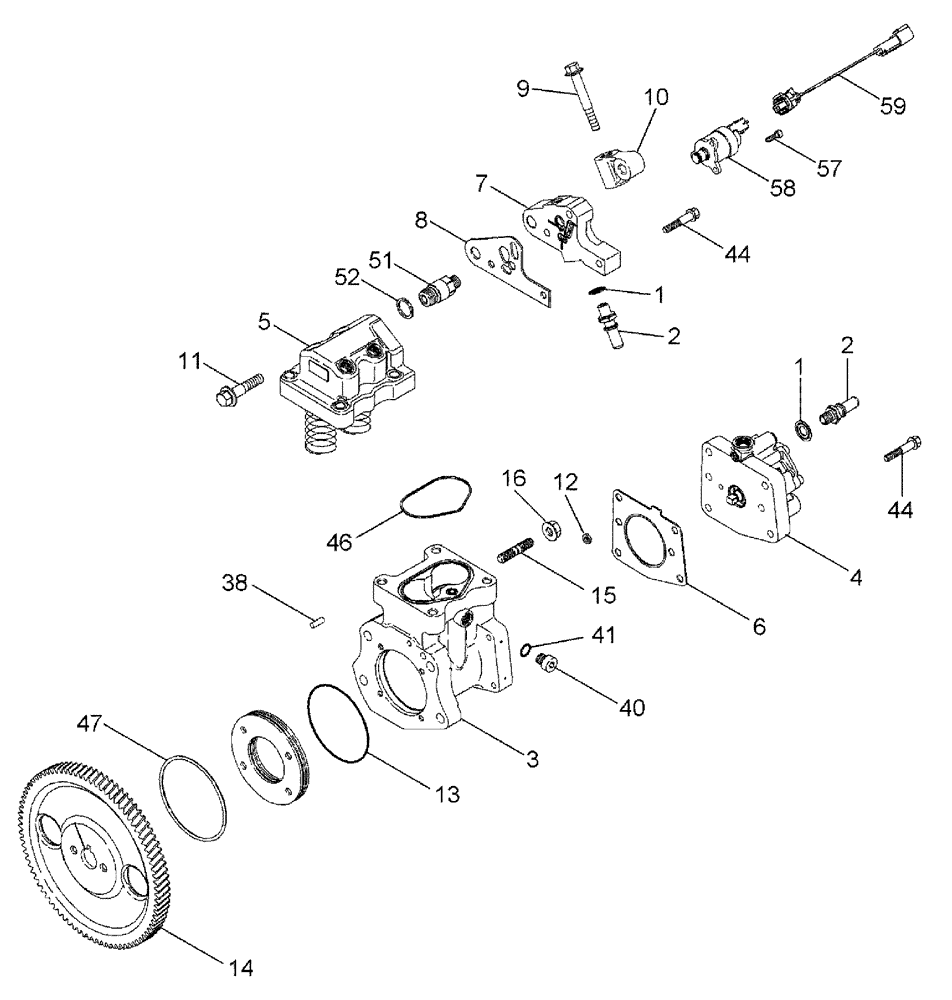 Схема запчастей Case IH TITAN 4020 - (02-056) - FUEL INJECTION, PUMP AND DRIVE (01) - ENGINE