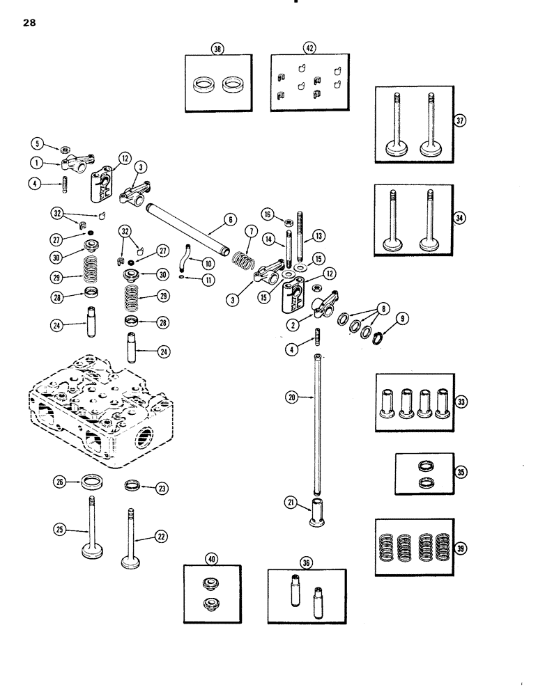 Схема запчастей Case IH 504BDT - (028) - VALVE MECHANISM, ENGINE LESS FUEL DEVICE, 504BDT TURBOCHARGED ENGINES W/OIL COOLED PISTONS, C (02) - ENGINE