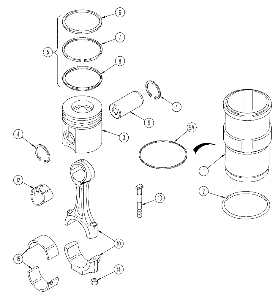 Схема запчастей Case IH FLX4375 - (02-050) - PISTON - CONNECTING ROD (01) - ENGINE
