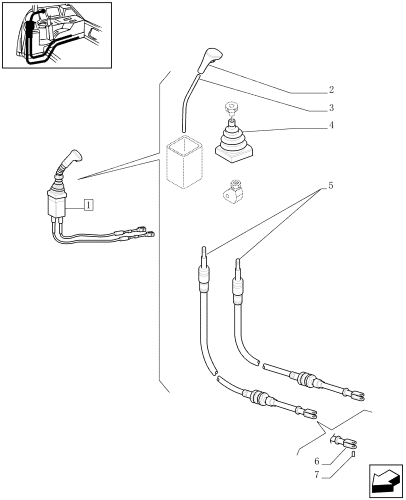 Схема запчастей Case IH JX1095C - (1.92.82/06[01A]) - (VAR.722) JOYSTICK FOR REAR REMOTE VALVES - BREAKDOWN - D5462 (10) - OPERATORS PLATFORM/CAB
