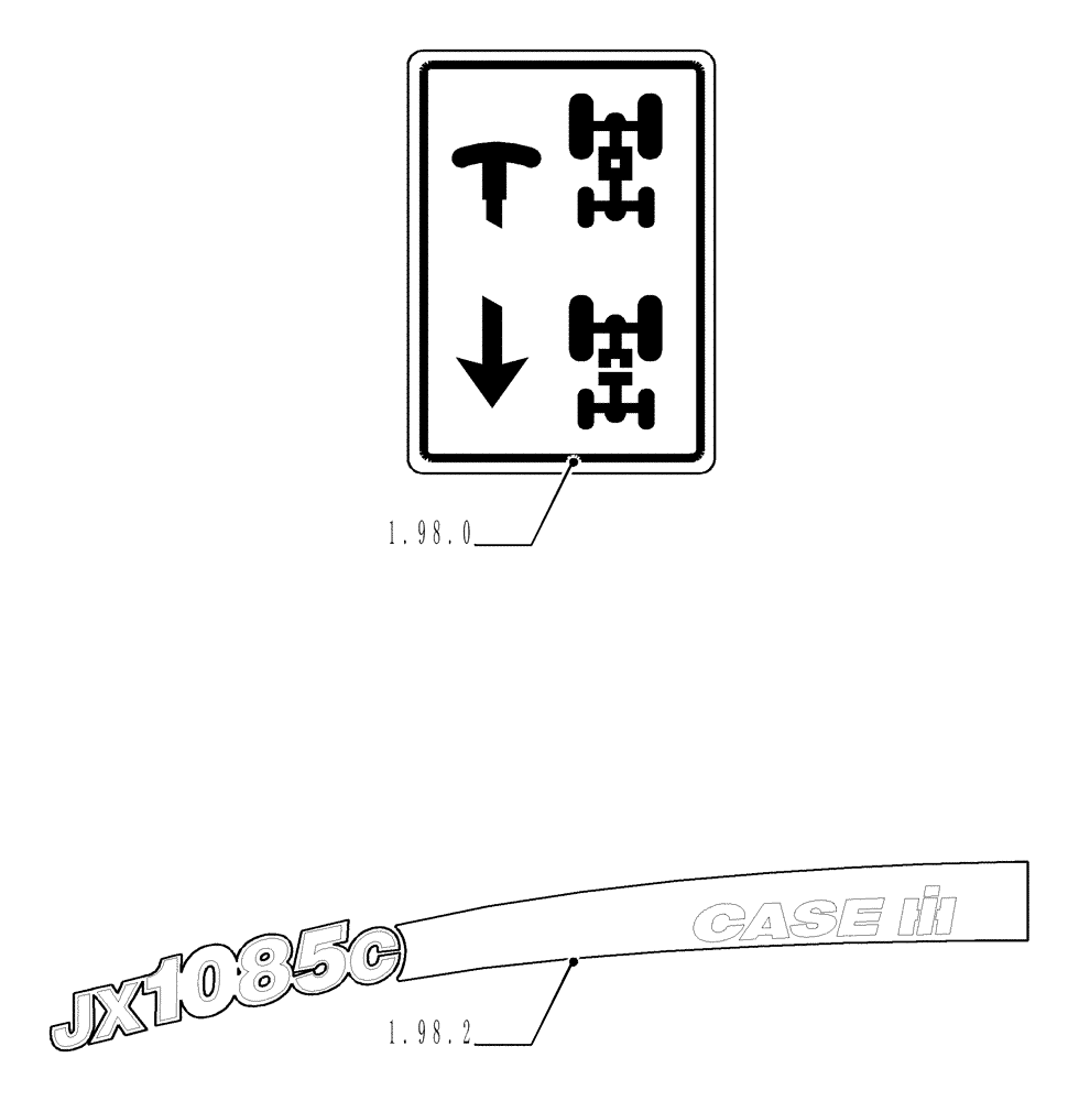 Схема запчастей Case IH JX1085C - (1.97.90) - SEC. 13 - DECALS (13) - DECALS