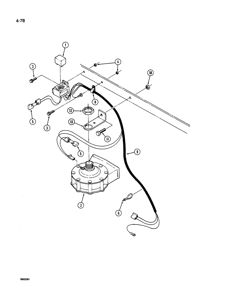 Схема запчастей Case IH 9260 - (4-078) - HORN AND MOUNTING (04) - ELECTRICAL SYSTEMS