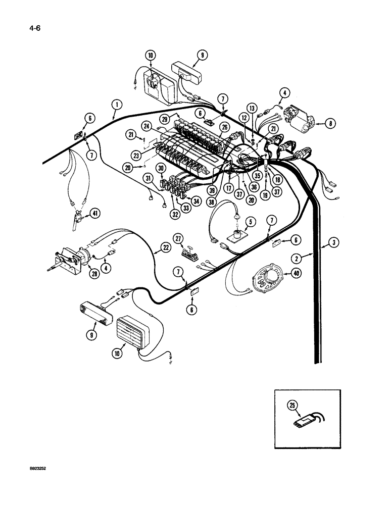 Схема запчастей Case IH 9260 - (4-006) - OVERHEAD CAB HARNESS (04) - ELECTRICAL SYSTEMS
