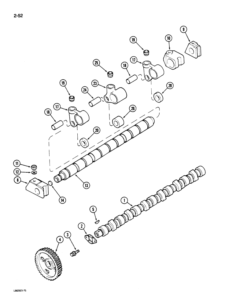 Схема запчастей Case IH STEIGER - (2-052) - CAMSHAFT, L-10 ENGINE (02) - ENGINE