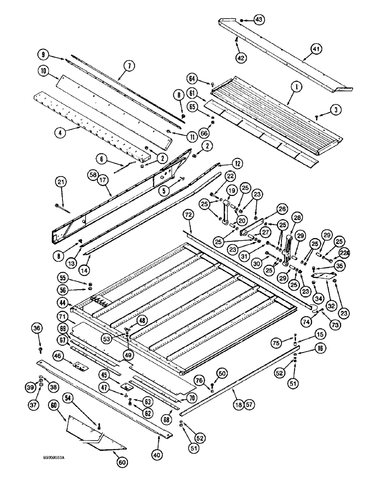 Схема запчастей Case IH 1688 - (9B-44) - CHAFFER SIEVE (14) - ROTOR, CONCANVES & SIEVE