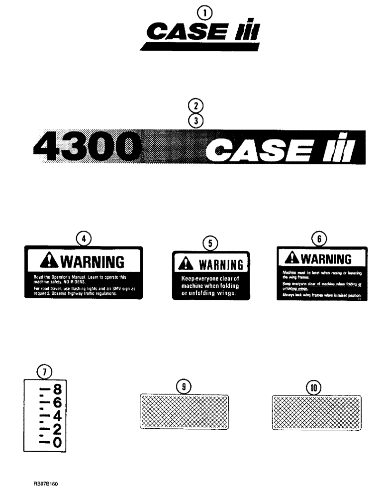 Схема запчастей Case IH 4300 - (9-122) - DECALS (09) - CHASSIS/ATTACHMENTS