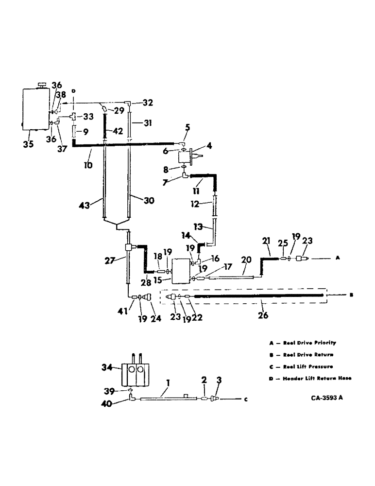 Схема запчастей Case IH 915 - (10-12) - HYDRAULICS, HYDRAULIC DIAGRAM, REEL DRIVE AND REEL LIFT (07) - HYDRAULICS