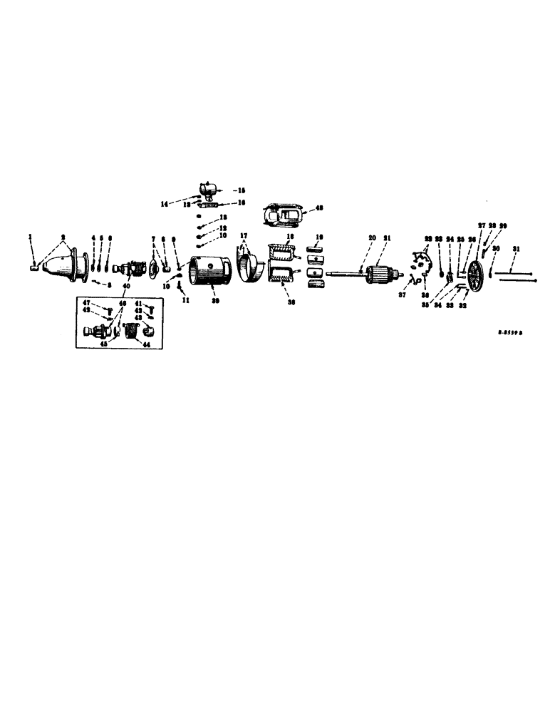 Схема запчастей Case IH 350 - (096) - ELECTRICAL SYSTEM, CARBURETED ENGINE, CRANKING MOTOR, DELCO-REMY (06) - ELECTRICAL SYSTEMS