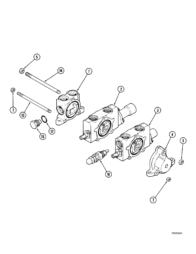 Схема запчастей Case IH L400 - (8-40) - CONTROL VALVE, 2 FUNCTION (08) - HYDRAULICS