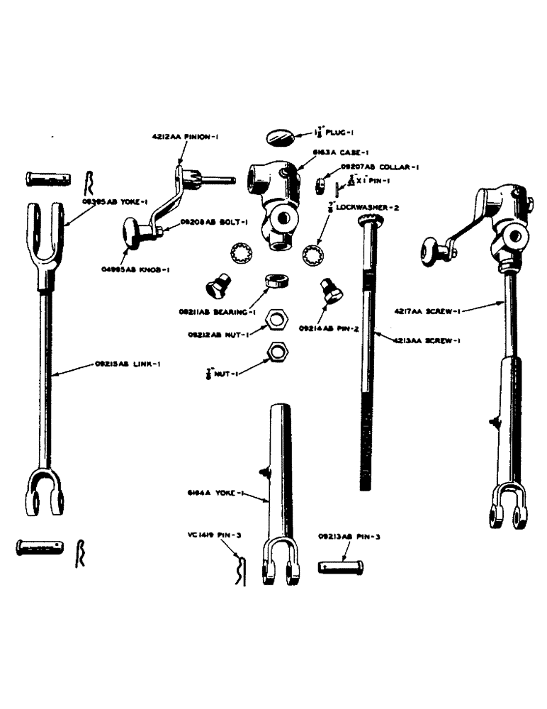 Схема запчастей Case IH DV-SERIES - (174) - EAGLE HITCH LIFTING LINKS, FOR D, DC-3 AND DC-4 TRACTORS (09) - CHASSIS