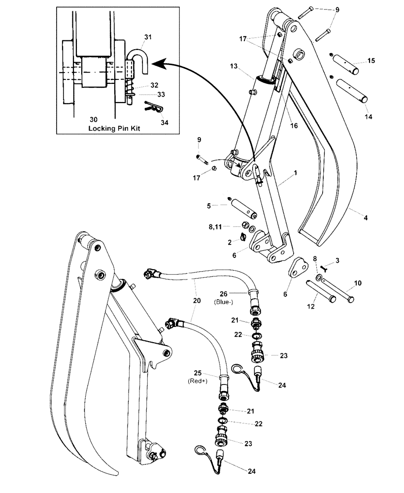 Схема запчастей Case IH L780 PRO - (82.300.AQ[34]) - VAR - 717449006 - CATCH DEVICE (82) - FRONT LOADER & BUCKET