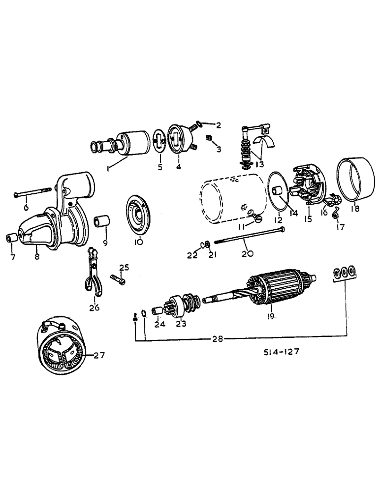 Схема запчастей Case IH 684 - (08-049) - STARTER MOTOR, BOSCH (06) - ELECTRICAL