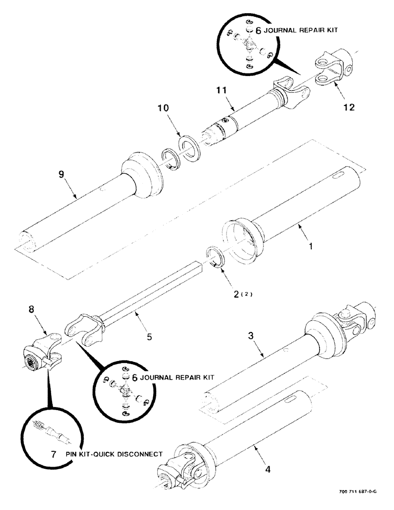 Схема запчастей Case IH 8430 - (2-06) - IMPLEMENT DRIVELINE ASSEMBLY (NEAPCO) Driveline