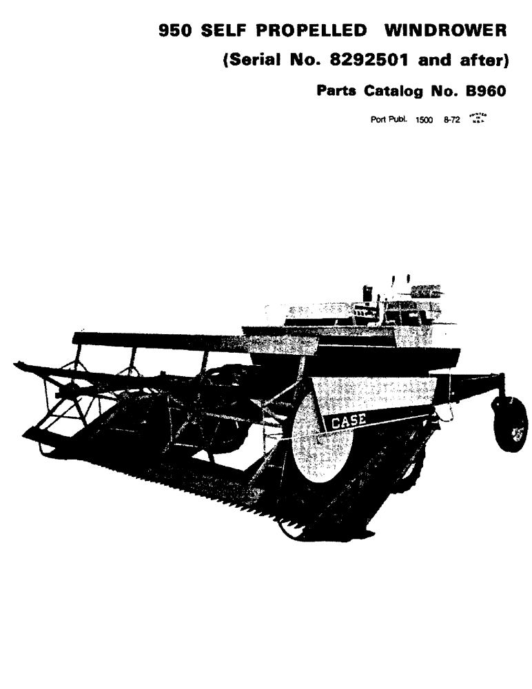 Схема запчастей Case IH 950 - (001A) - 950 SELF-PROPELLED WINDROWER 