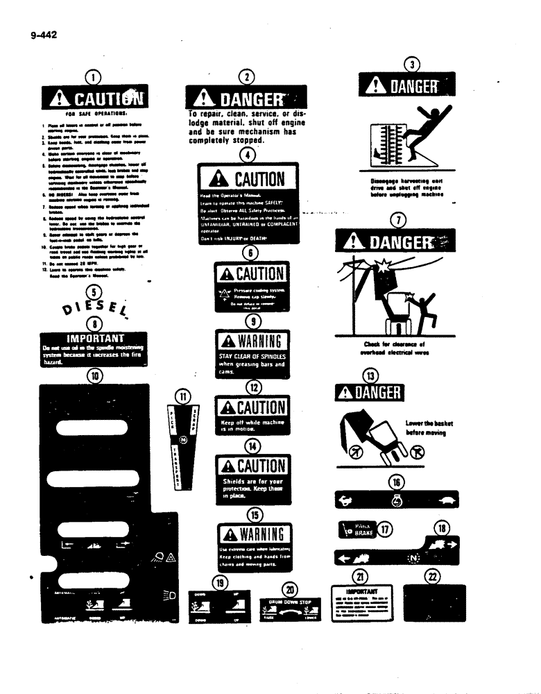 Схема запчастей Case IH 782 - (9-442) - DECAL KIT - CASE IH BUILT MACHINES (09) - CHASSIS ATTACHMENTS