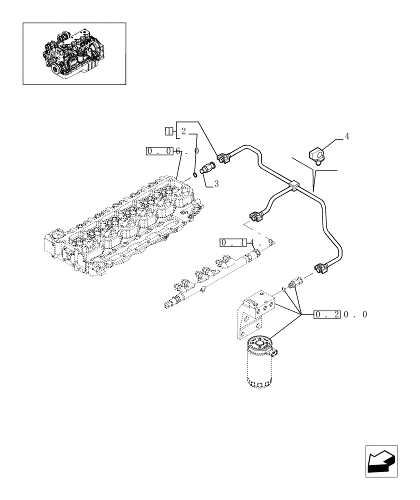 Схема запчастей Case IH F4HE9684J J102 - (0.20.4[01]) - INJECTION EQUIPMENT - PIPING (504116744) 