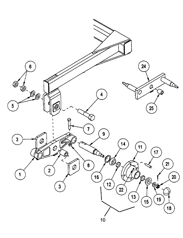 Схема запчастей Case IH CONCORD - (B40) - WALK BEAM & HUB ASSEMBLY 