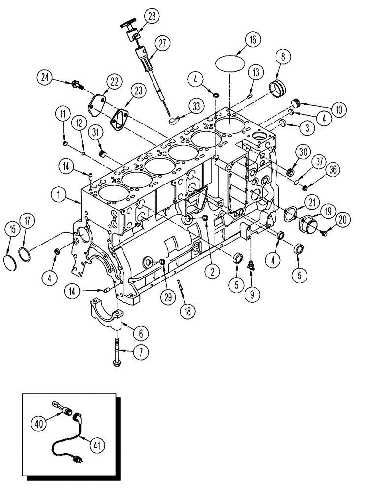 Схема запчастей Case IH FLX4010 - (02-051) - ENGINE - CYLINDER BLOCK, FLX4010 (01) - ENGINE