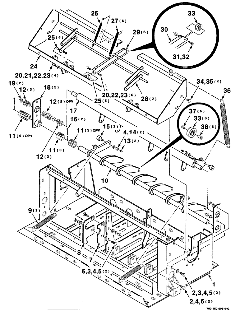 Схема запчастей Case IH 8580 - (06-08) - KNOTTER FRAME ASSEMBLY, REPLACEMENT KNOTTER (14) - BALE CHAMBER