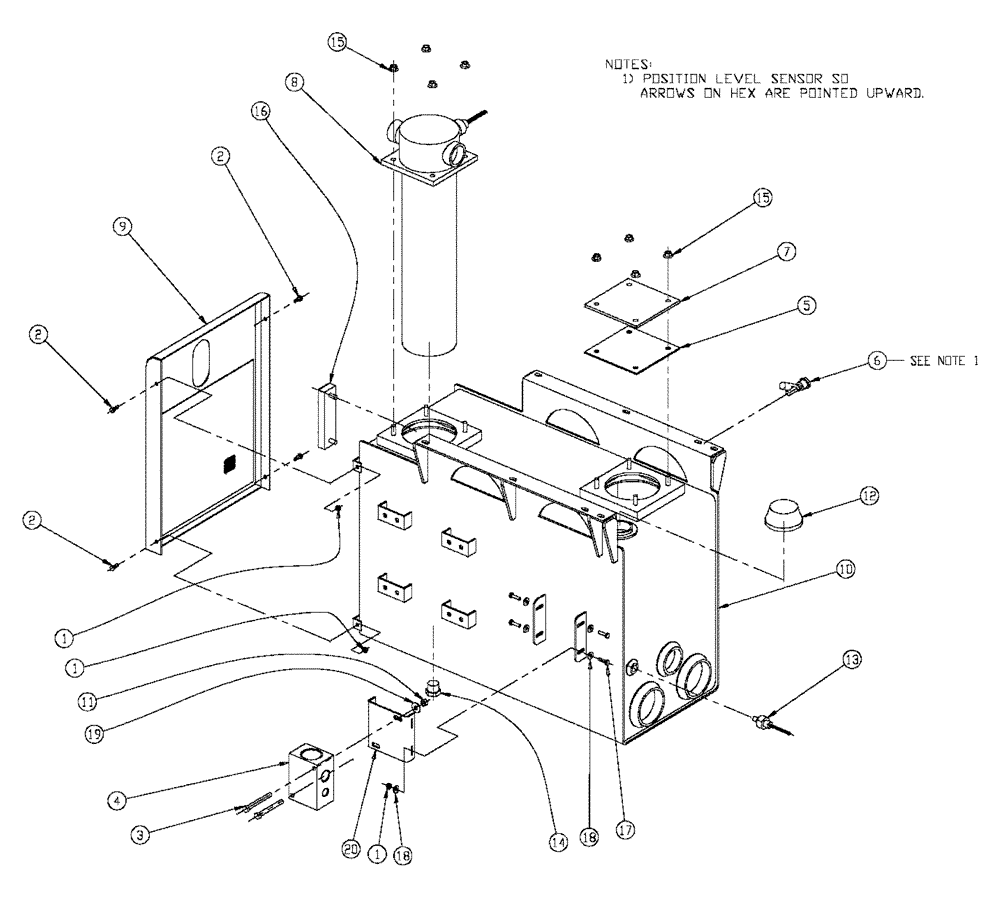 Схема запчастей Case IH FLX3300B - (06-002) - HYDRAULIC TANK ASSEMBLY (07) - HYDRAULICS