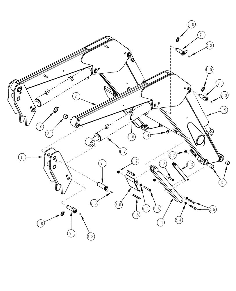 Схема запчастей Case IH L705 - (09-01) - FRAME (09) - CHASSIS/ATTACHMENTS