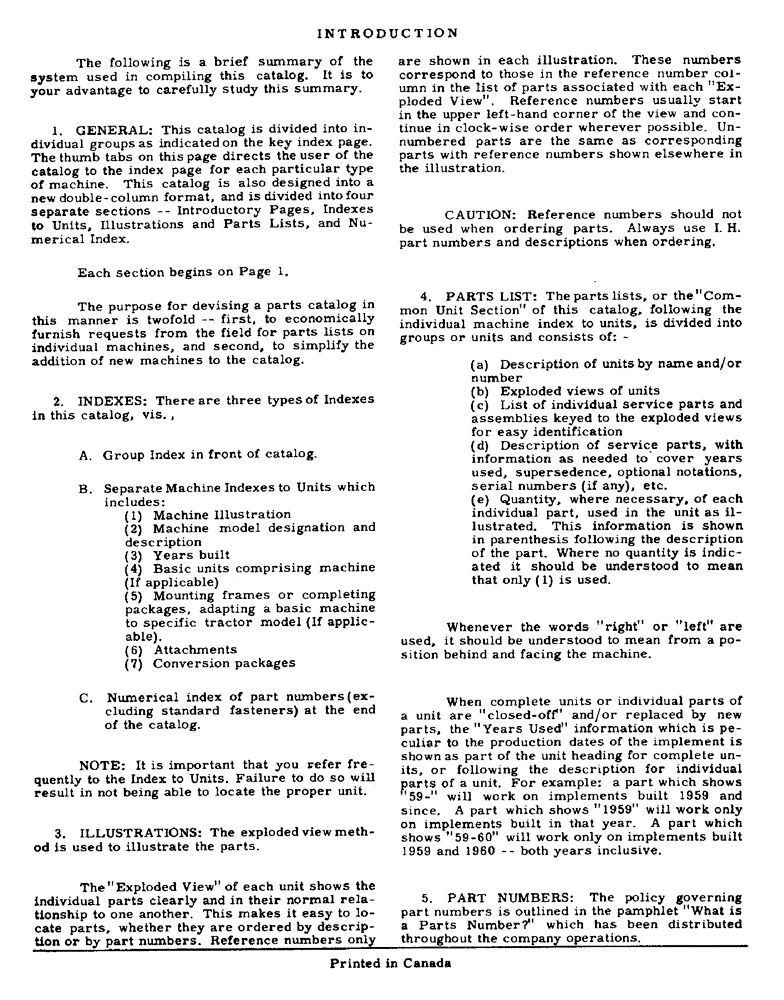 Схема запчастей Case IH 75 - (00-02A) - INTRODUCTION 