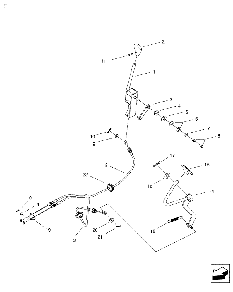 Схема запчастей Case IH FARMALL 30B - (10.220.01) - ENGINE CONTROL - ACCELERATOR LEVER & PEDAL (10) - ENGINE