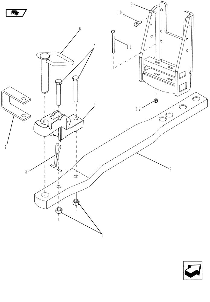 Схема запчастей Case IH MAGNUM 190 - (37.100.12) - DRAWBAR & HAMMERSTRAP CAT III (37) - HITCHES, DRAWBARS & IMPLEMENT COUPLINGS