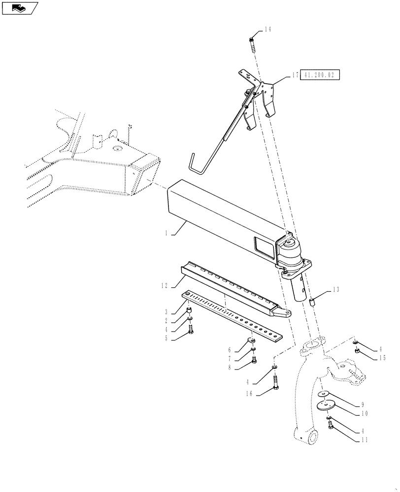 Схема запчастей Case IH 3330 - (44.100.01) - AXLE GROUP, NON STEER (44) - WHEELS