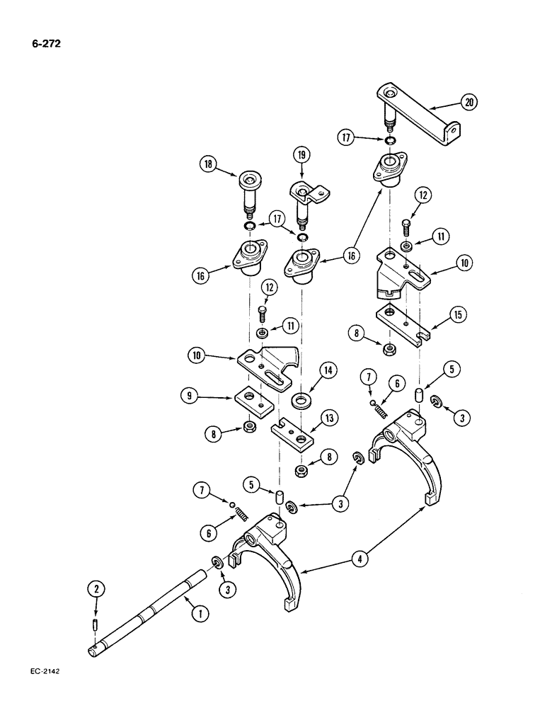 Схема запчастей Case IH 585 - (6-272) - SPEED SHIFT MECHANISM, WITHOUT CAB (06) - POWER TRAIN