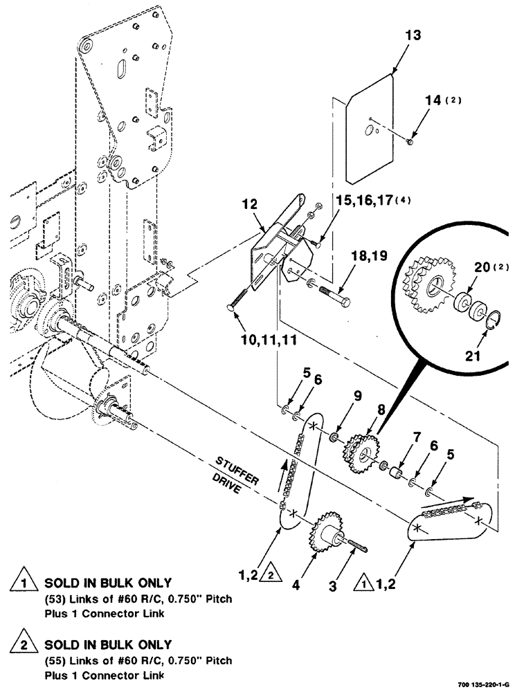 Схема запчастей Case IH RS561 - (02-024) - STUFFER DRIVE ASSEMBLY Driveline