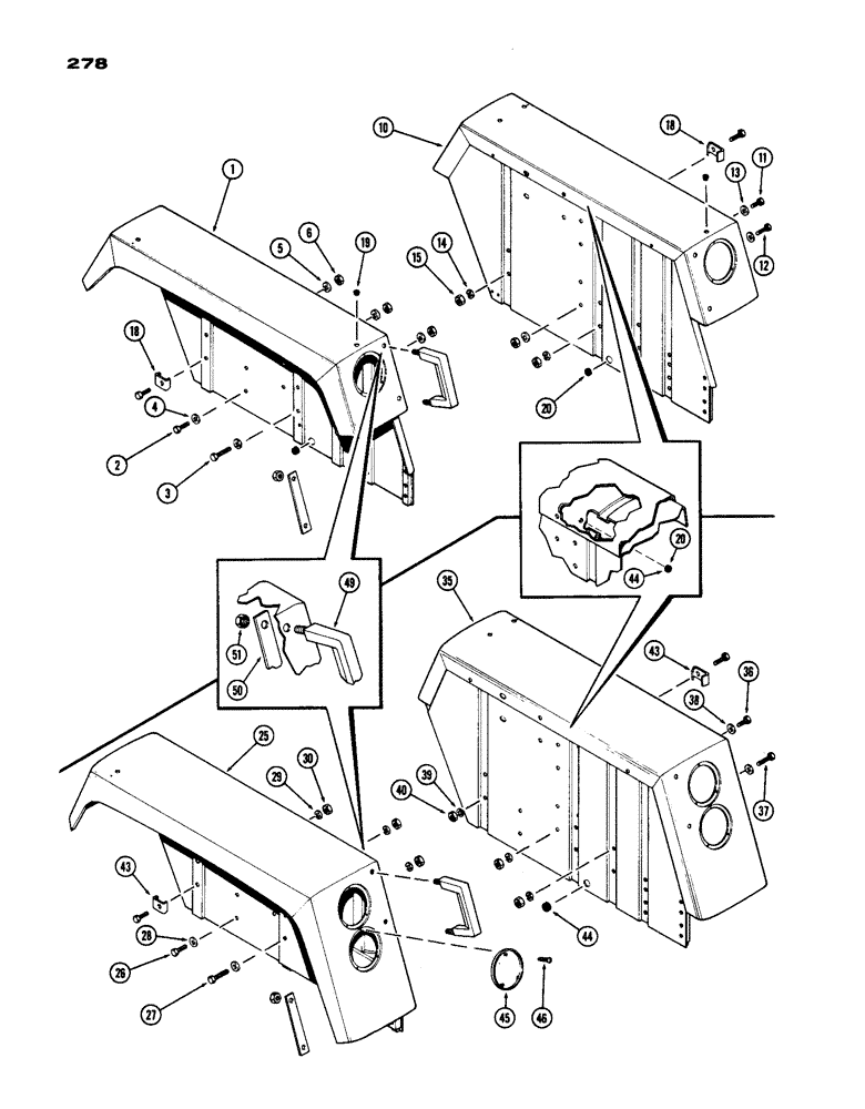 Схема запчастей Case IH 770 - (278) - FENDERS, 12" FENER (09) - CHASSIS/ATTACHMENTS