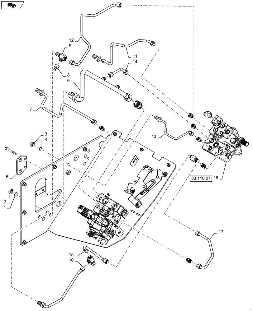 Схема запчастей Case IH QUADTRAC 500 - (33.110.04[01]) - PARK BRAKE HYDRAULICS - HOMOLOGATION - QUADTRAC (33) - BRAKES & CONTROLS